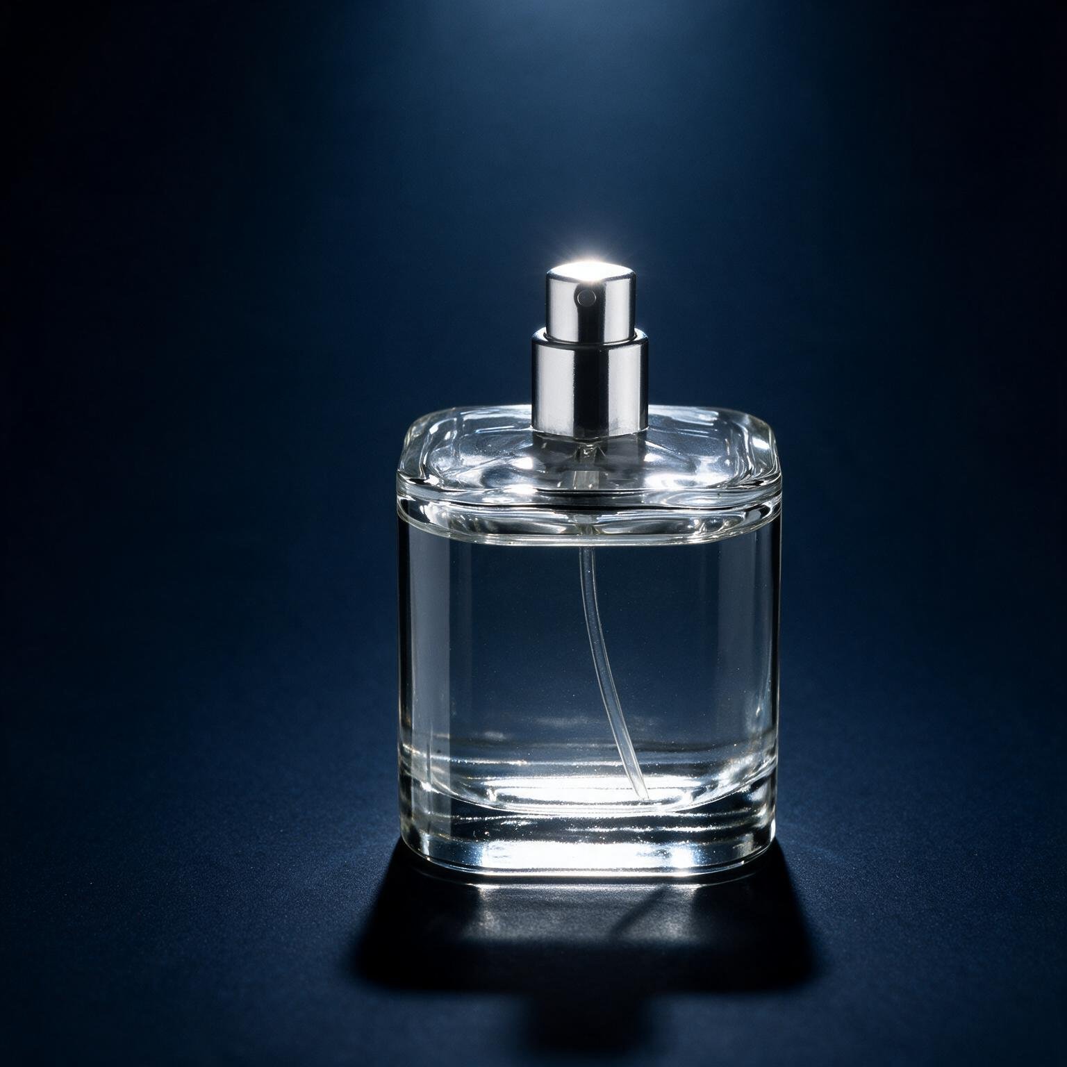 Perfume bottle on dark background